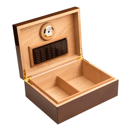 cigar humidors napoli 75 count walnut burl with arched top