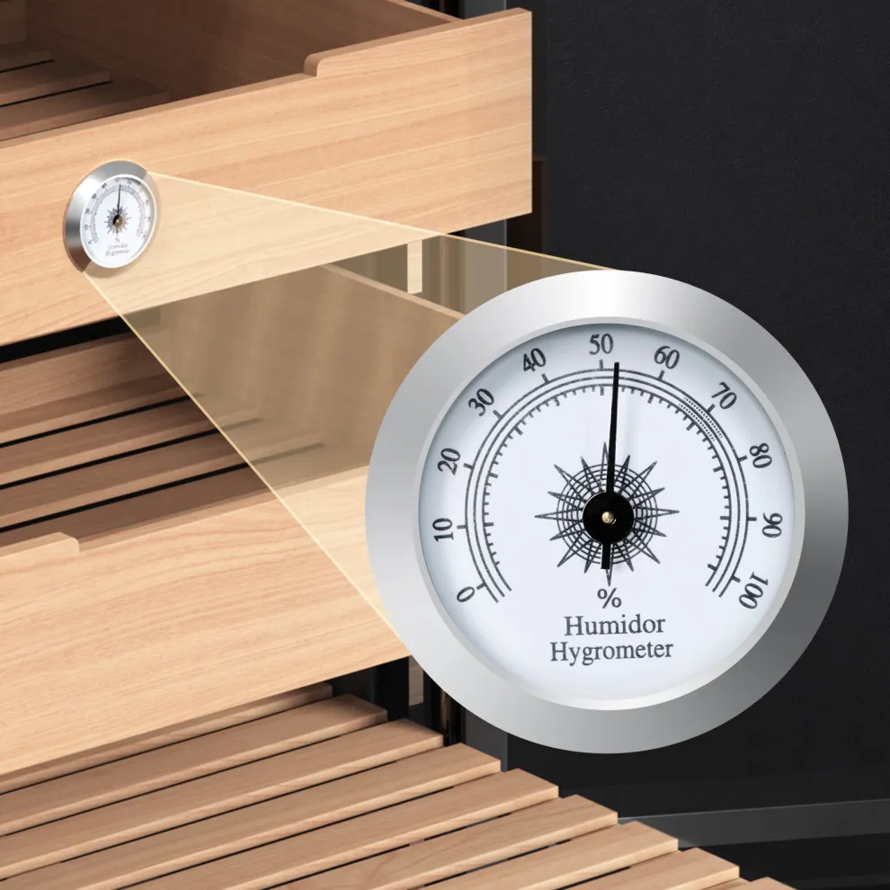 kingchii 48l c electric cigar humidors with temperature control system, cigar cabinet with spanish cedar wood shelves & hygrometer, father's day gifts for men (3 layers 350 capacity)